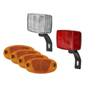 Cyclingcolors Catadioptre réflecteur Avant arrière vélo avec Support réglable Rayons Dispositif réfléchissant sécurité Cycle Ville Route VTT