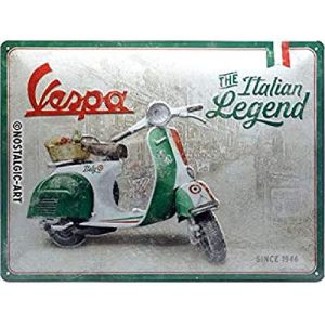 Vespa Plaque en métal 30 X 40 cm : - The italian legend