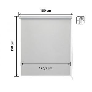 Store enrouleur occultant gris 180 x 190 cm