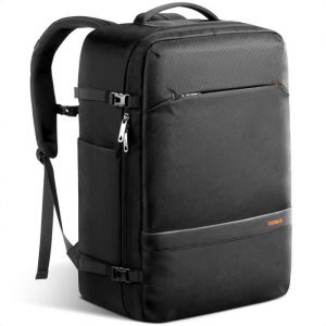 Inateck Sac à Dos Cabine Grand 42L, Bagage à Main 2 Poignées pour Voyage Avion Antivol, avec Compartiment Ordinateur Portable 15,6 Pouces pour Affaires et Randonnée - Noir