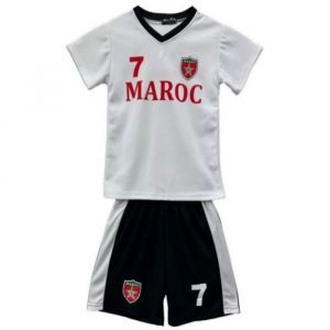 Ensemble De Foot Maillot Et Short Maroc Blanc Enfant (Taille 4 Ans,Couleur Blanc)
