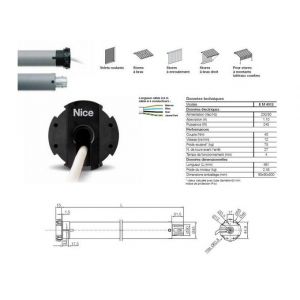 Nice Moteur ERA M Ø 45 mm, filaire, fin course mécanique, 40 Nm, 12Rpm, 75Kg - EM4012.