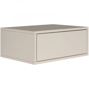 Selsey - framme – Table de chevet suspendue avec tiroir – gris cachemire – 50 cm