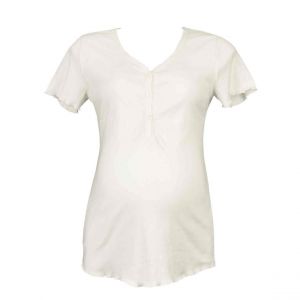 Cache Coeur T-shirt de grossesse et d'allaitement - Blanc - Couleur Blanc - Taille XXL