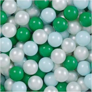 Balles pour Piscine à Balles de Jeu pour Bébé Enfants MISIOO Plastique Colorées 6 cm 150 Boules: Vert/Menthe/Blanc Perle