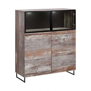 Image de Buffet Design 2 Portes "Plank" 120cm Naturel Prix