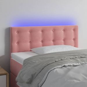 Image de VidaXL T&ecirc;te de lit &agrave; LED Rose 100x5x78/88 cm Velours