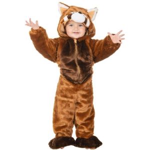 Ruedelafete Déguisement peluche bébé PANDA ROUX, 1-2 ans