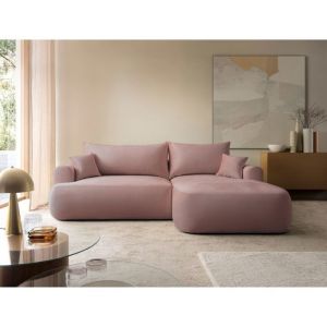 Canapé dangle convertible - OVO L -velours rose clair- côté droit