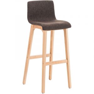 CLP Tabouret de bar Hoover en tissu nature, marron marron, hauteur de l assise