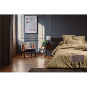 Univers décor Housse de couette 100% Satin de coton Peigné / 80 fils /cm² - 140 x 200 cm - Lin - Lin