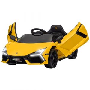 Voiture électrique enfant licence Lamborghini Revuelto télécommande effets sonores lumineux jaune