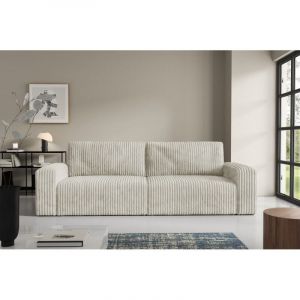 Meublesline Tendencio - Canapé d'angle convertible brigia 3p avec accoudoir beige