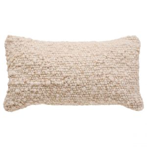 Coussin effet LAINE VOLNA 30X50 cm - Ivoire