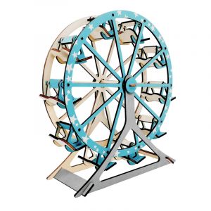 Dam Puzzle 3d en bois. Noria bleue. 62 pi&egrave;ces.