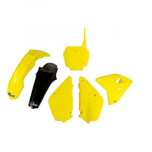 Ufo Kit plastique couleur origine (2016) jaune/noir restyl&eacute; Suzuki RM85