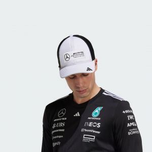 Adidas Mixte Mercedes - AMG Petronas Formula One Team Snapback Logo Trucker Cap, White/Black, L