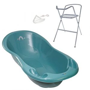 Image de Monmobilierdesign Baignoire bébé thermomètre Vert viride Météo 102 cm + Pied + Tuyau