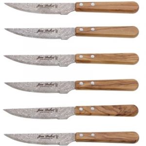 Jean Dubost Damas Coffret 6 Couteaux Grill Tradition Olivier