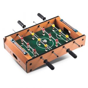 FISHTEC Mini Babyfoot de Table &Eacute;quipement Complet en Bois - Enfants Adulte Jeu Soccer Baby-Foot 48,5 x 30.5 9 cm
