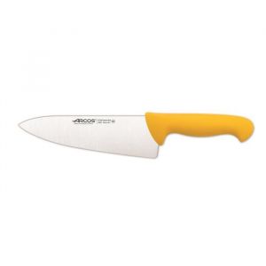 Image de Arcos Couteau de chef Couleur - Prof 292700 en acier inoxydable Nitrum et mango polypropylène jaune ergonomique avec lame de 20 cm,