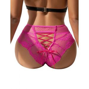 Culotte de luxe en dentelle avec lacets - rose