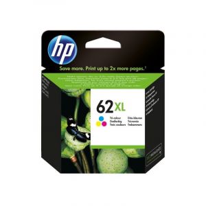 Cartouche d'encre - imprimante hp 62xl trois couleurs grande capacité authentique (c2p07ae) pour officejet mobile 250, envy 5540/5640/7640
