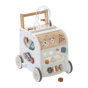 Vertbaudet Chariot de Marche Cube d'activités avec Freins en Bois multicoloreTU