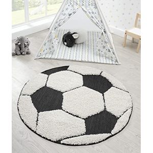 Tapis enfant - Kayra Kids - Noir Creme - 80x80 cm - Rond - Int&eacute;rieur - The carpet