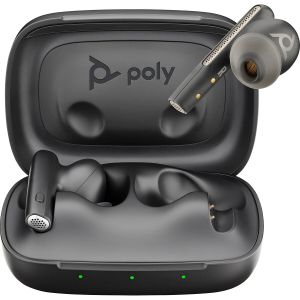 Poly Voyager Free 60 UC - Écouteurs sans fil avec micro - intra-auriculaire - Bluetooth - Suppresseur de bruit actif - USB-A via adaptateur Bluetooth - noir de charbon - certifié Zoom