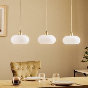 Lucande Sharvil suspension, à trois lampes, verre