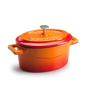 Image de Tom press Mini cocotte ovale orange en fonte - TomPress