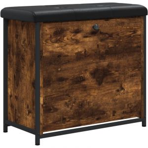 VidaXL Banc à chaussures avec tiroir rabattable chêne fumé 62x32x56 cm