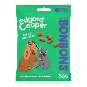 Edgard & Cooper Friandises pour Chien Petits Bonbons Naturels Chien Adulte sans Cérales, Sachet de 1x50g, Pomme & Myrtilles