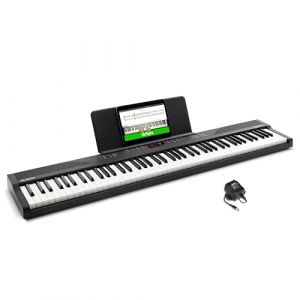 Alesis Clavier Piano 88 Touches avec 480 Sons, Haut-parleurs, MIDI USB, Pupitre, Adaptateur secteur et Leçons pour débutants