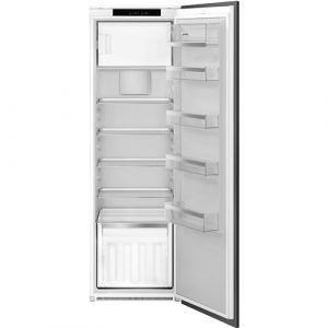 Smeg Refrigerateur integrable 1 porte - Afficheur LED interne - 286 L nets dont refrigerateur brasse 264 L et congelateur **** statique 22 L - niche 178 cm - fixation par glissieres - 31 dB(A)/B - classe energetique E
