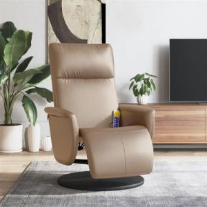VidaXL Fauteuil de massage, relaxation avec repose-pieds similicuir cappuccino