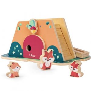 Chicco Jeu en Bois, Le repaire du Renard, Jeu Montessori, 3 Personnages exclusifs, Activités d'équilibre, Découvrir l'univers My Wood Friends, Jeux de Fille, Jouets pour Enfants 2+ Ans, Idée Cadeau