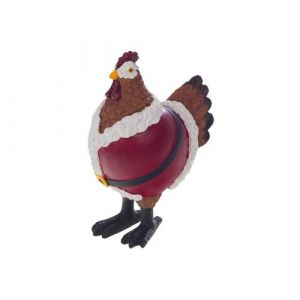 Poule P&egrave;re No&euml;l - Amadeus - Rouge - R&eacute;sine