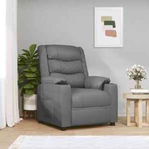 VidaXL 3143452 Fauteuil inclinable &eacute;lectrique Gris Similicuir