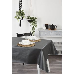 Venilia Nappe toile cir&eacute;e anthracite ronde