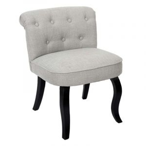 Fauteuil ELEONOR Noir Tissu Gris