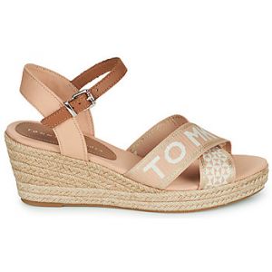 Tommy Hilfiger Sandales TOMMY WEBBING LOW WEDGE SANDAL Beige - Taille 36,37,38,39,40,41