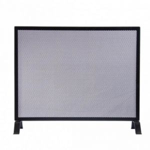 Visiodirect Grille de Protection pour cheminée, Grille Pare-feu modèle économique en Fer forgé coloris Noir - Hauteur 55 x Longueur 66,5 cm