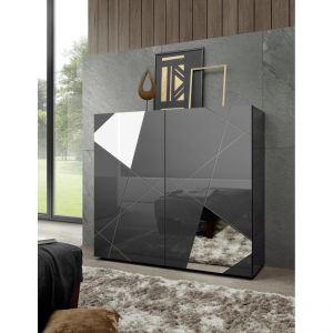 Homemania Armoire multifonctionnelle Vittoria - Blanc, Gris - 258 x 37 x 143 cm