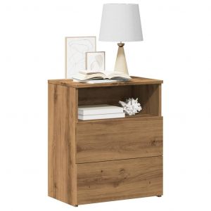 VidaXL Tables de chevet 2 pcs chêne artisanal bois d'ingénierie, armoire, meubles de chambre à coucher, support de téléphone, armoire d'appoint