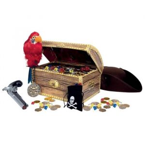 Ruedelafete Coffre de pirate en carton 30 cm