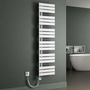 Mai & Mai Radiateur Central S&egrave;che-Serviette 159x40 Blanc en Acier Inoxydable FN avec R&eacute;sistance Chauffante 1000W