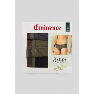 Eminence Lot de 3 Slips Homme sélection - Taille : 4/L - Couleur : Noir-Kaki-Anthracite