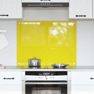 VidaXL Protection de cuisine Jaune 80 x 60 x 0.6 cm verre trempé